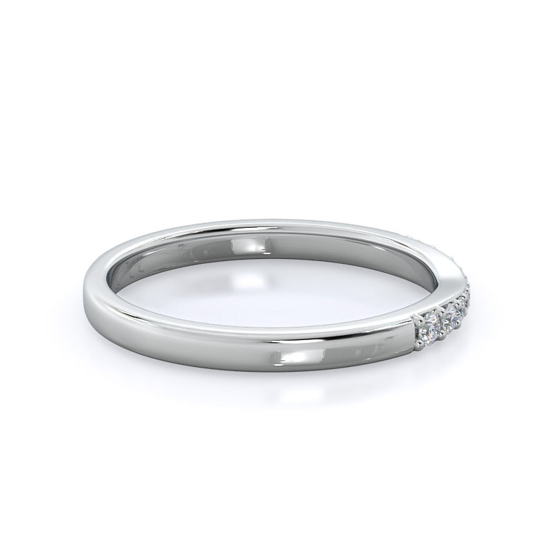 Enchant Diamond Wedding Band with Platinum Cut Diamond in 14KT Platinum view 4
