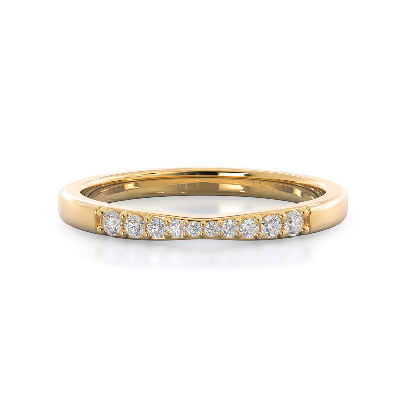 Enchant Diamond Wedding Band with 18KT Yellow Gold Cut Diamond in 14KT Yellow Gold view 1
