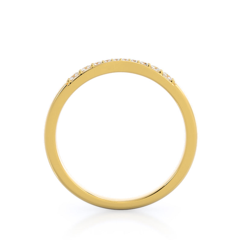 Enchant Diamond Wedding Band with 18KT Yellow Gold Cut Diamond in 14KT Yellow Gold view 2
