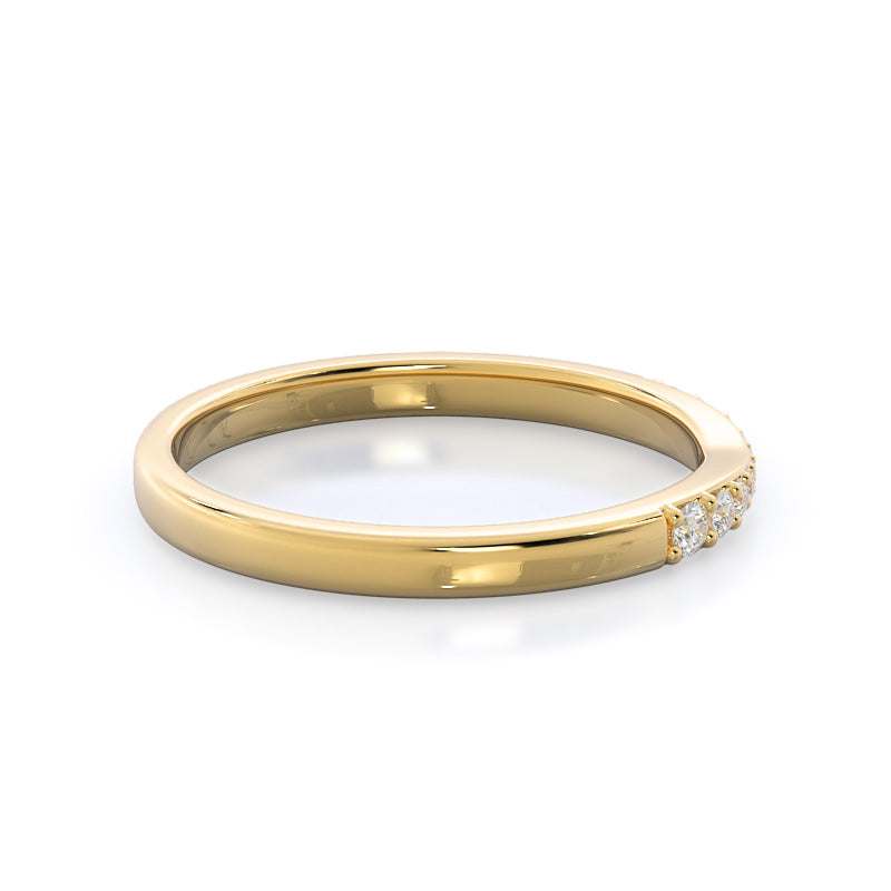 Enchant Diamond Wedding Band with 18KT Yellow Gold Cut Diamond in 14KT Yellow Gold view 4
