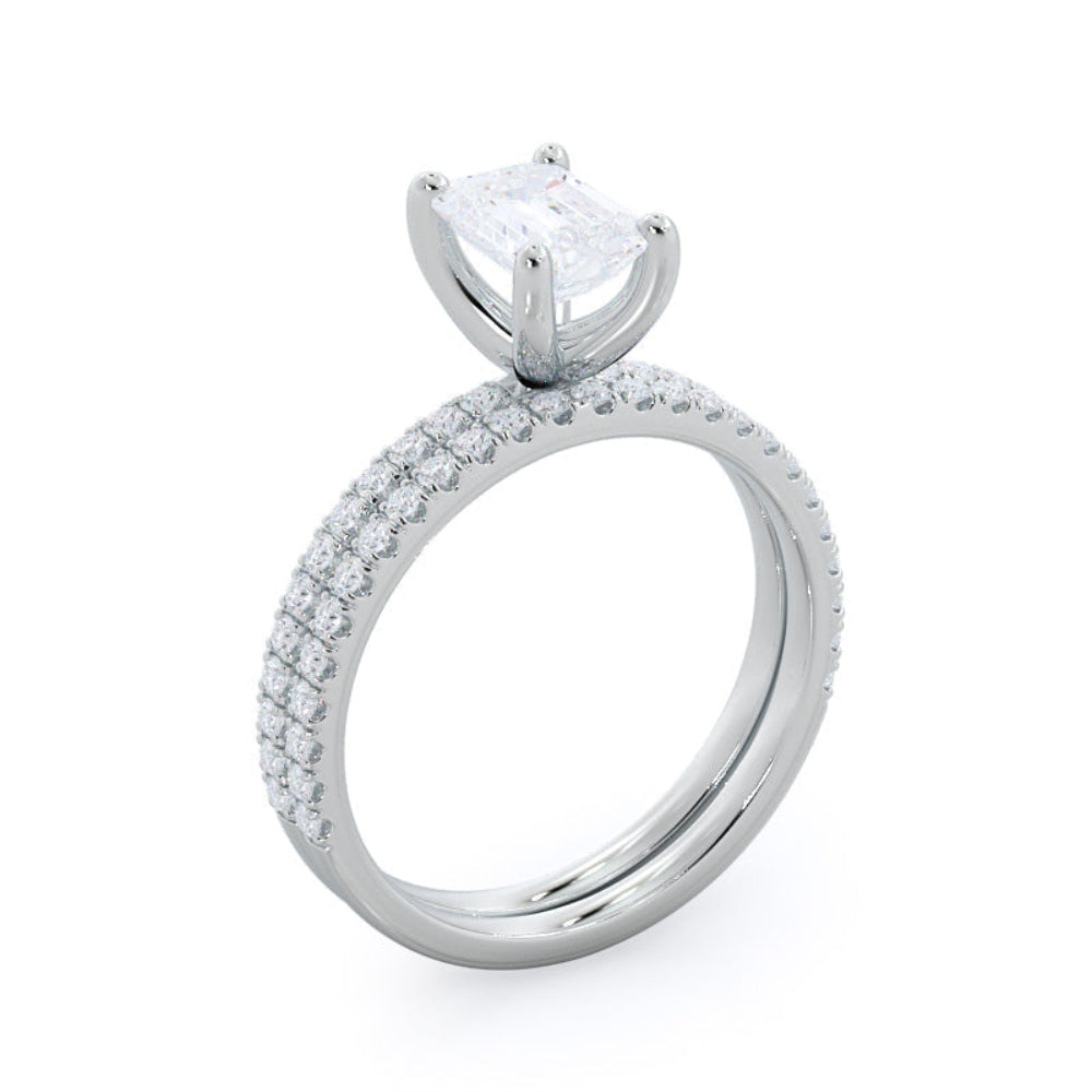 Oval Cut Petite Micro Pave Diamond Engagement Ring with Lab Grown Diamond in 14KT Rose Gold view 5
