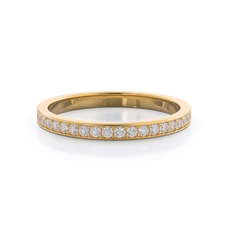 Channel & Pave Basket Diamond Wedding Band with 18KT Yellow Gold Cut Diamond in 14KT Yellow Gold view 1
