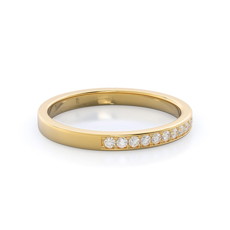 Channel & Pave Basket Diamond Wedding Band with 18KT Yellow Gold Cut Diamond in 14KT Yellow Gold view 4
