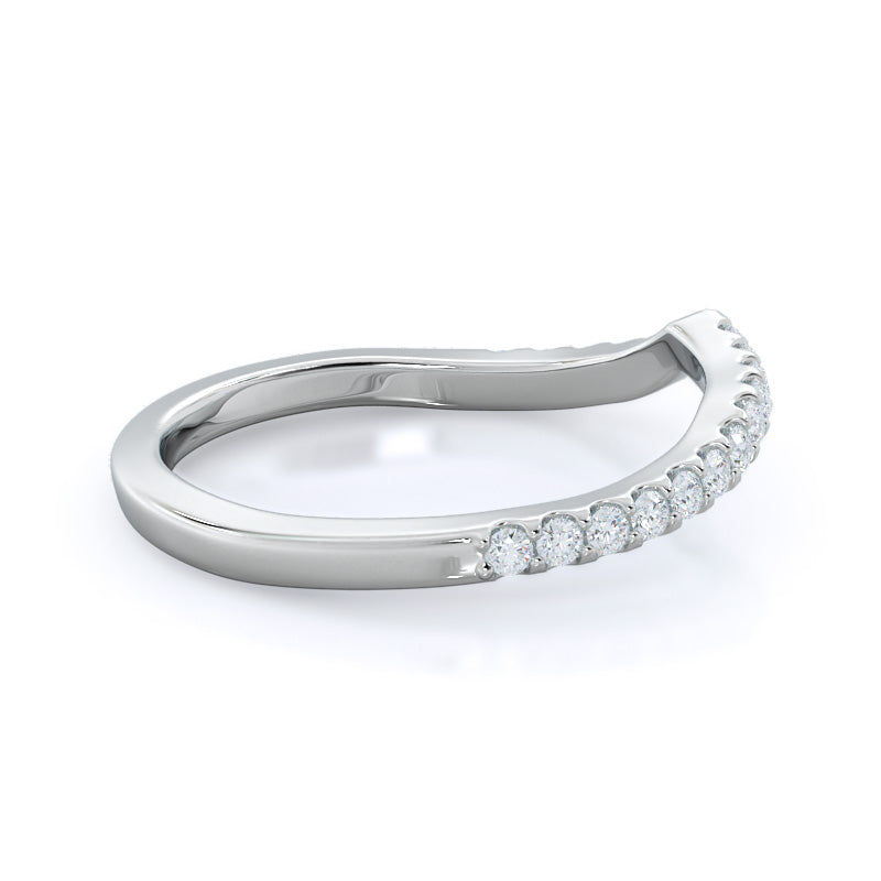 Braided Twist Diamond Wedding Band with Platinum Cut Diamond in 14KT Platinum view 4
