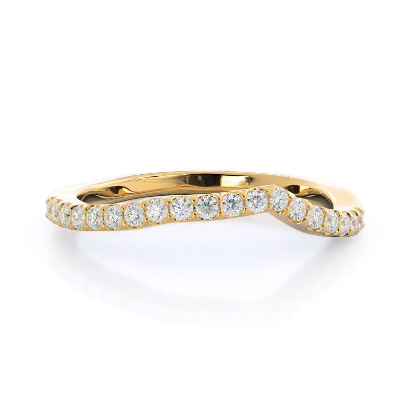 Braided Twist Diamond Wedding Band with 18KT Yellow Gold Cut Diamond in 14KT Yellow Gold view 1
