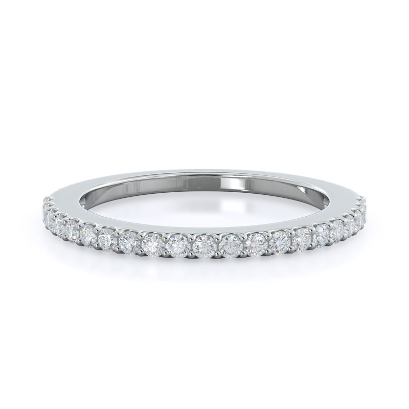 Rising Accents Diamond Wedding Band with Platinum Cut Diamond in 14KT Platinum view 1
