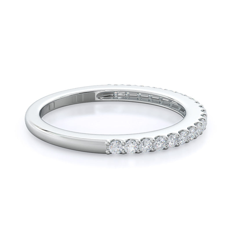 Rising Accents Diamond Wedding Band with Platinum Cut Diamond in 14KT Platinum view 4
