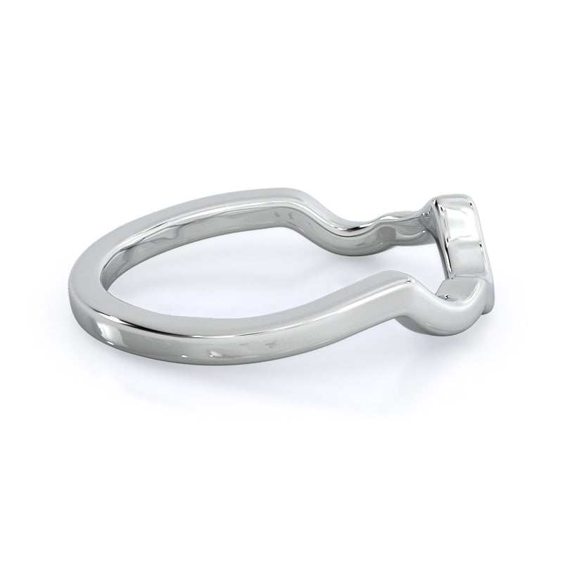 Open Criss Cross Diamond Wedding Band with Platinum Cut Diamond in 14KT Platinum view 4

