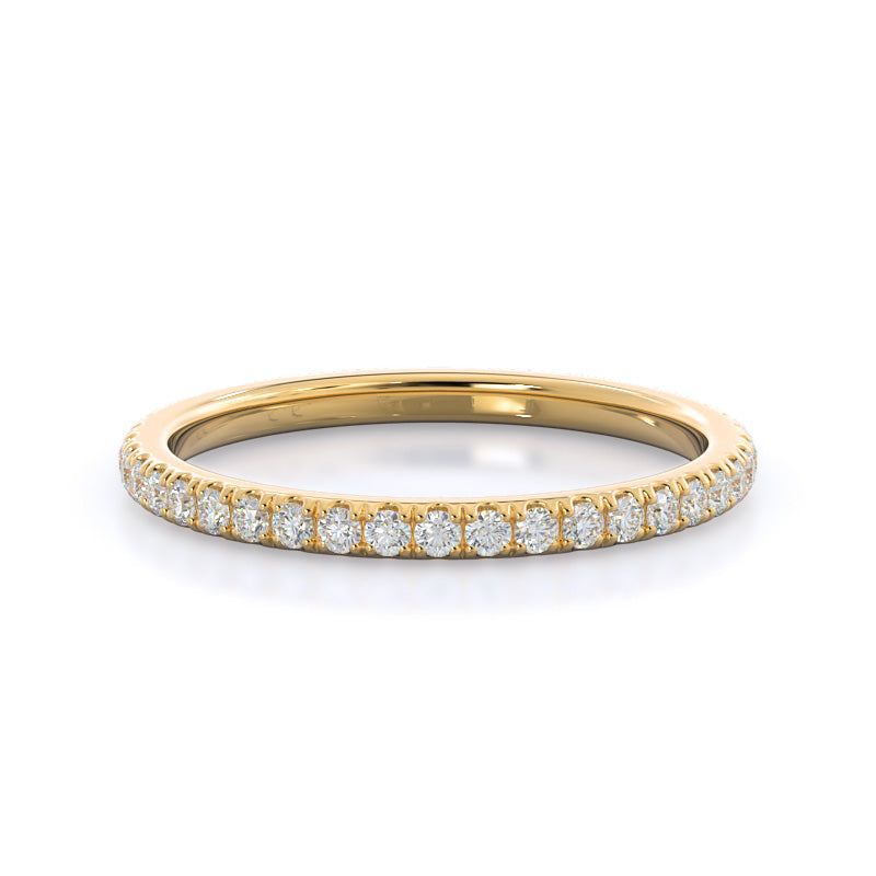 Pave Love Knot Diamond Wedding Band (E+ VS+) with 18KT Yellow Gold Cut Diamond in 14KT Yellow Gold view 1
