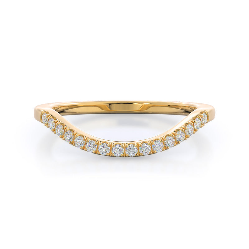 Split Shank Squarish Halo Diamond Wedding Band with 18KT Yellow Gold Cut Diamond in 14KT Yellow Gold view 1
