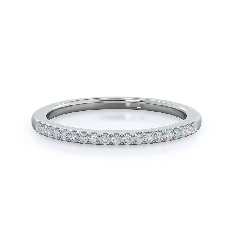 Marquise Pave Halo Diamond Wedding Band with Platinum Cut Diamond in 14KT Platinum view 1
