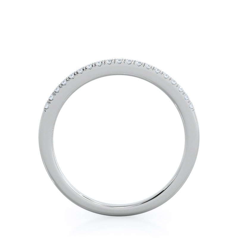 Marquise Pave Halo Diamond Wedding Band with Platinum Cut Diamond in 14KT Platinum view 2
