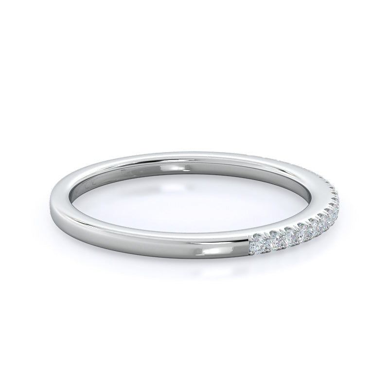 Marquise Pave Halo Diamond Wedding Band with Platinum Cut Diamond in 14KT Platinum view 4
