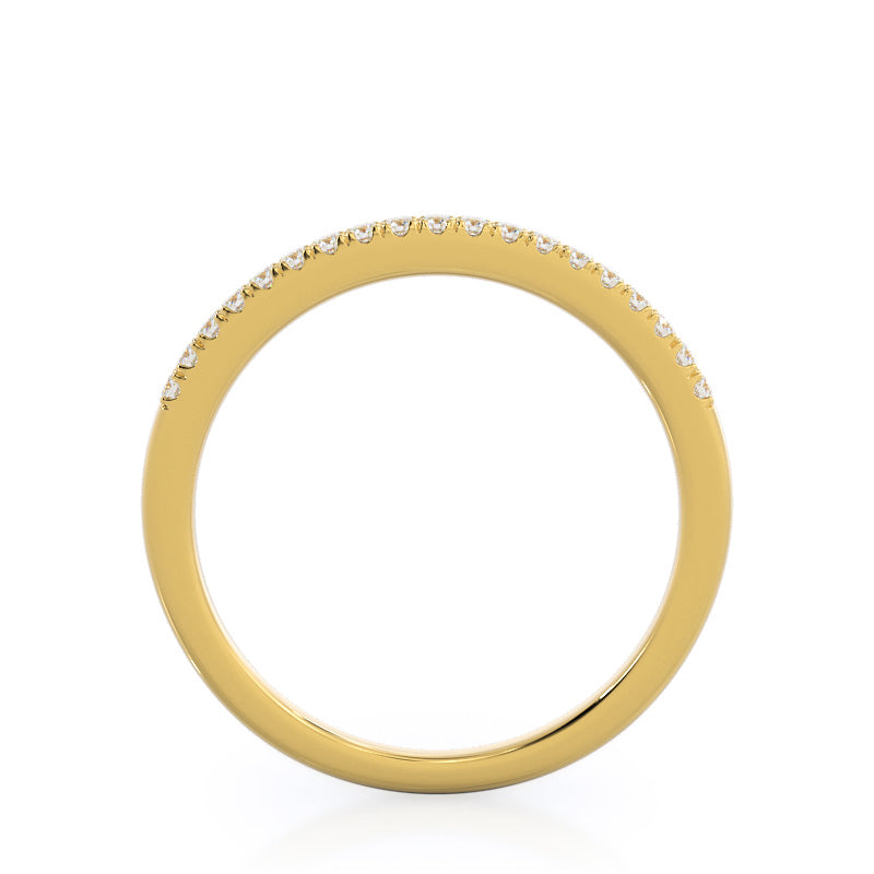 Marquise Pave Halo Diamond Wedding Band with 18KT Yellow Gold Cut Diamond in 14KT Yellow Gold view 2
