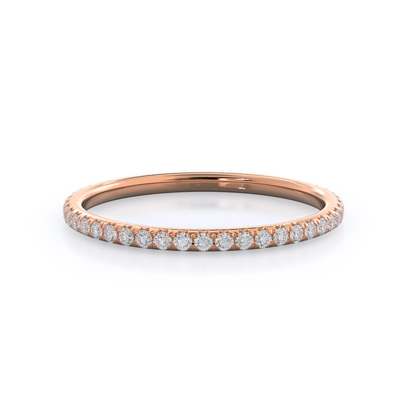 Octagon Halo Diamond Wedding Band with 18KT Rose Gold Cut Diamond in 14KT Rose Gold view 1
