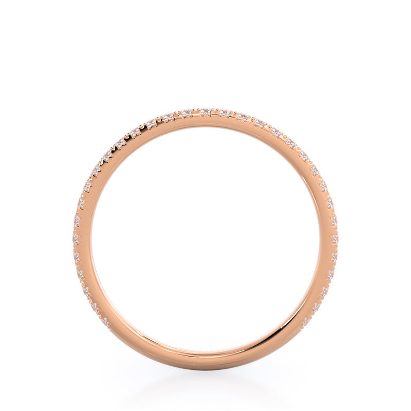 Octagon Halo Diamond Wedding Band with 18KT Rose Gold Cut Diamond in 14KT Rose Gold view 2
