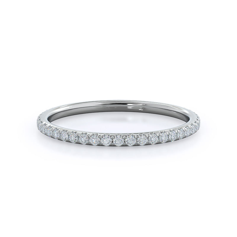 Octagon Halo Diamond Wedding Band with Platinum Cut Diamond in 14KT Platinum view 1
