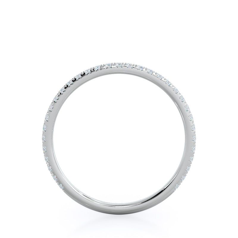 Octagon Halo Diamond Wedding Band with Platinum Cut Diamond in 14KT Platinum view 2
