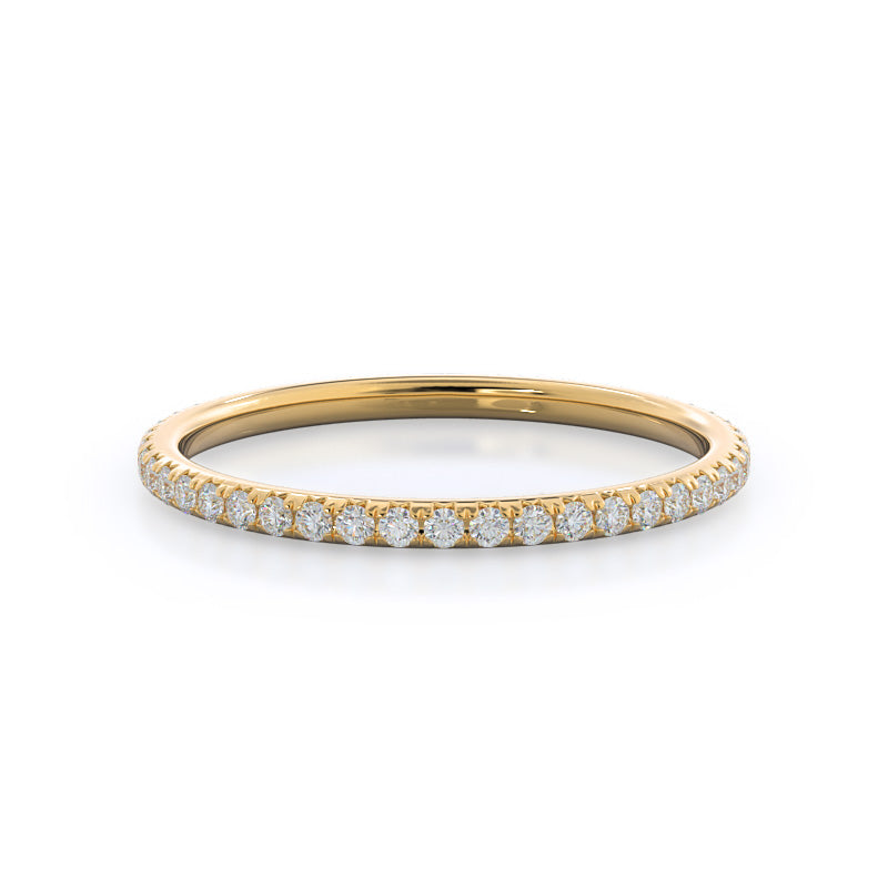 Octagon Halo Diamond Wedding Band with 18KT Yellow Gold Cut Diamond in 14KT Yellow Gold view 1

