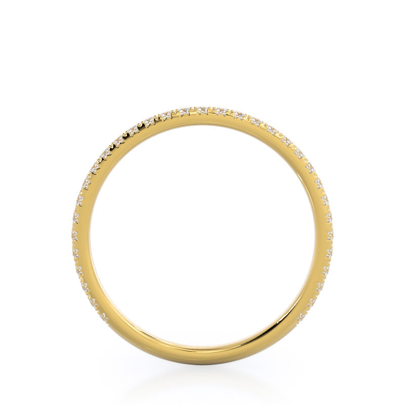 Octagon Halo Diamond Wedding Band with 18KT Yellow Gold Cut Diamond in 14KT Yellow Gold view 2

