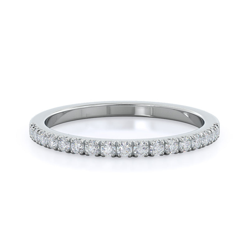 Squarish Halo Diamond Wedding Band with Platinum Cut Diamond in 14KT Platinum view 1
