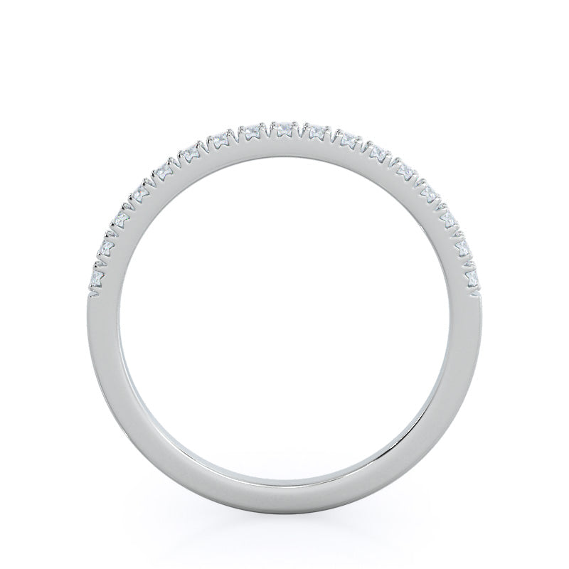 Squarish Halo Diamond Wedding Band with Platinum Cut Diamond in 14KT Platinum view 2
