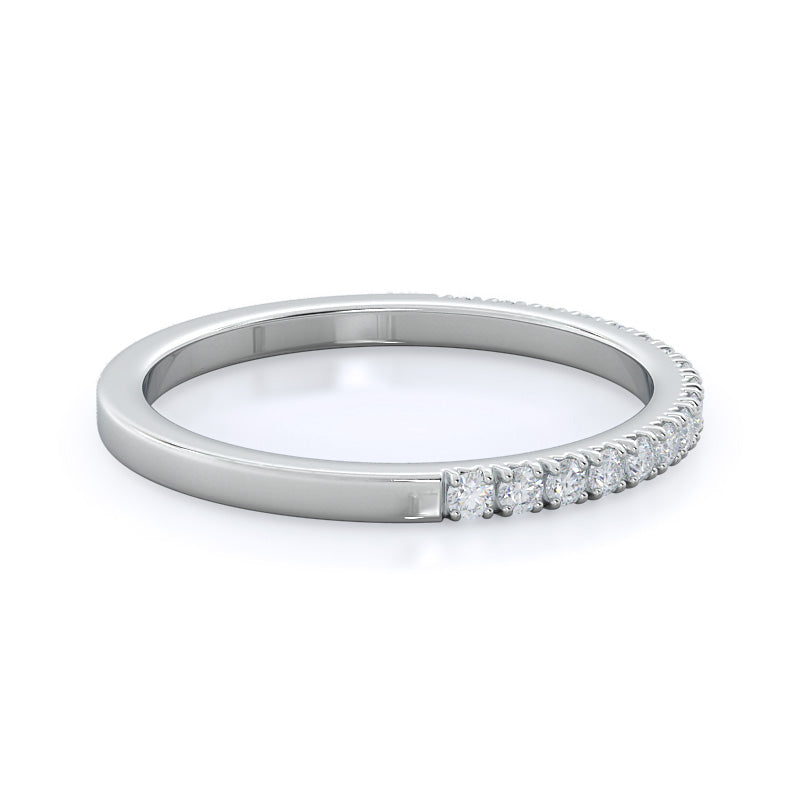 Squarish Halo Diamond Wedding Band with Platinum Cut Diamond in 14KT Platinum view 4
