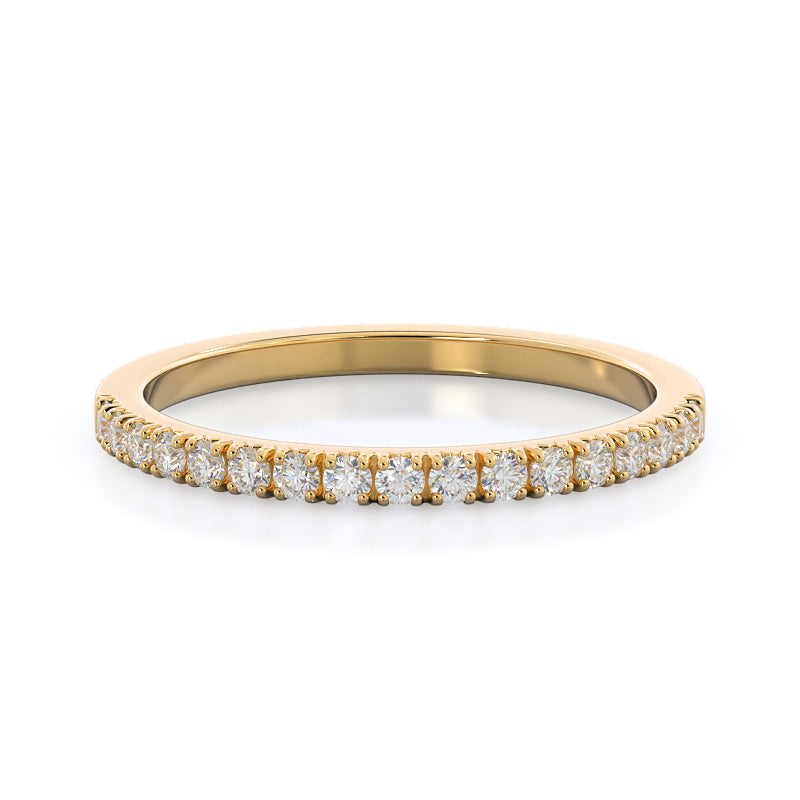 Squarish Halo Diamond Wedding Band with 18KT Yellow Gold Cut Diamond in 14KT Yellow Gold view 1
