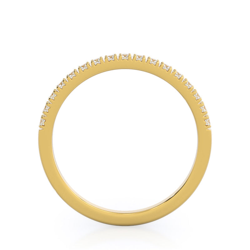 Squarish Halo Diamond Wedding Band with 18KT Yellow Gold Cut Diamond in 14KT Yellow Gold view 2
