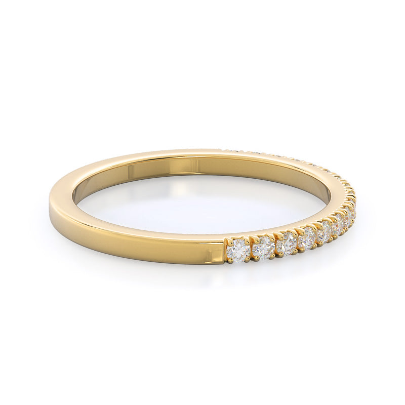 Squarish Halo Diamond Wedding Band with 18KT Yellow Gold Cut Diamond in 14KT Yellow Gold view 4

