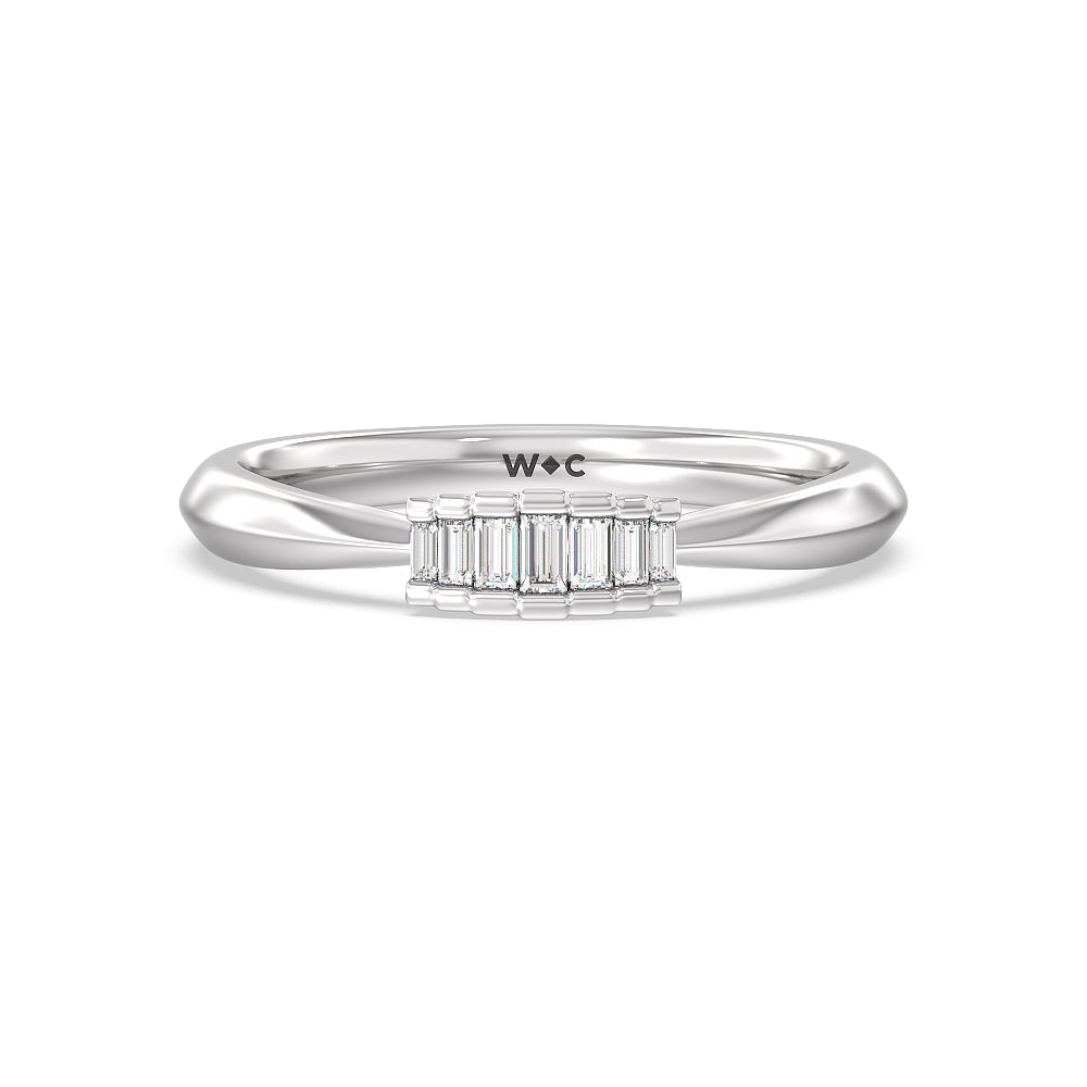 Vintage Glamour Deco Halo Diamond Wedding Band with Platinum Cut Diamond in 14KT Platinum view 1
