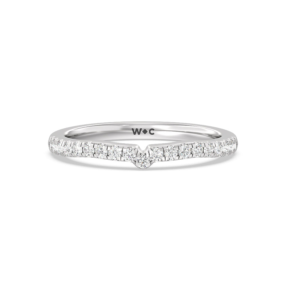 Vintage Glamour Classic Halo Diamond Wedding Band with Platinum Cut Diamond in 14KT Platinum view 1
