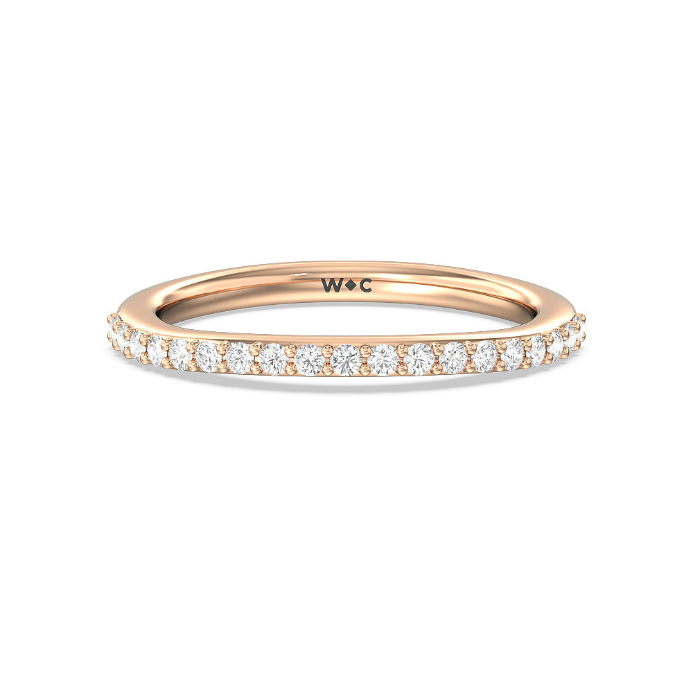 Vintage Glamour Grace Halo Diamond Wedding Band with 18KT Rose Gold Cut Diamond in 14KT Rose Gold view 1
