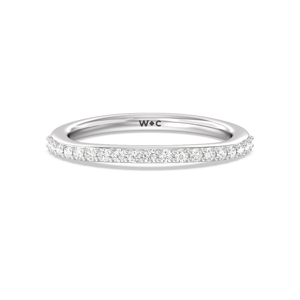 Vintage Glamour Grace Halo Diamond Wedding Band with Platinum Cut Diamond in 14KT Platinum view 1
