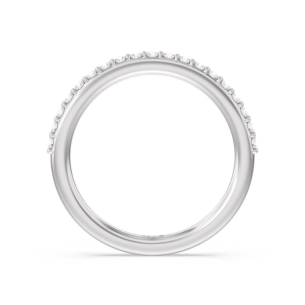 Vintage Glamour Grace Halo Diamond Wedding Band with Platinum Cut Diamond in 14KT Platinum view 2
