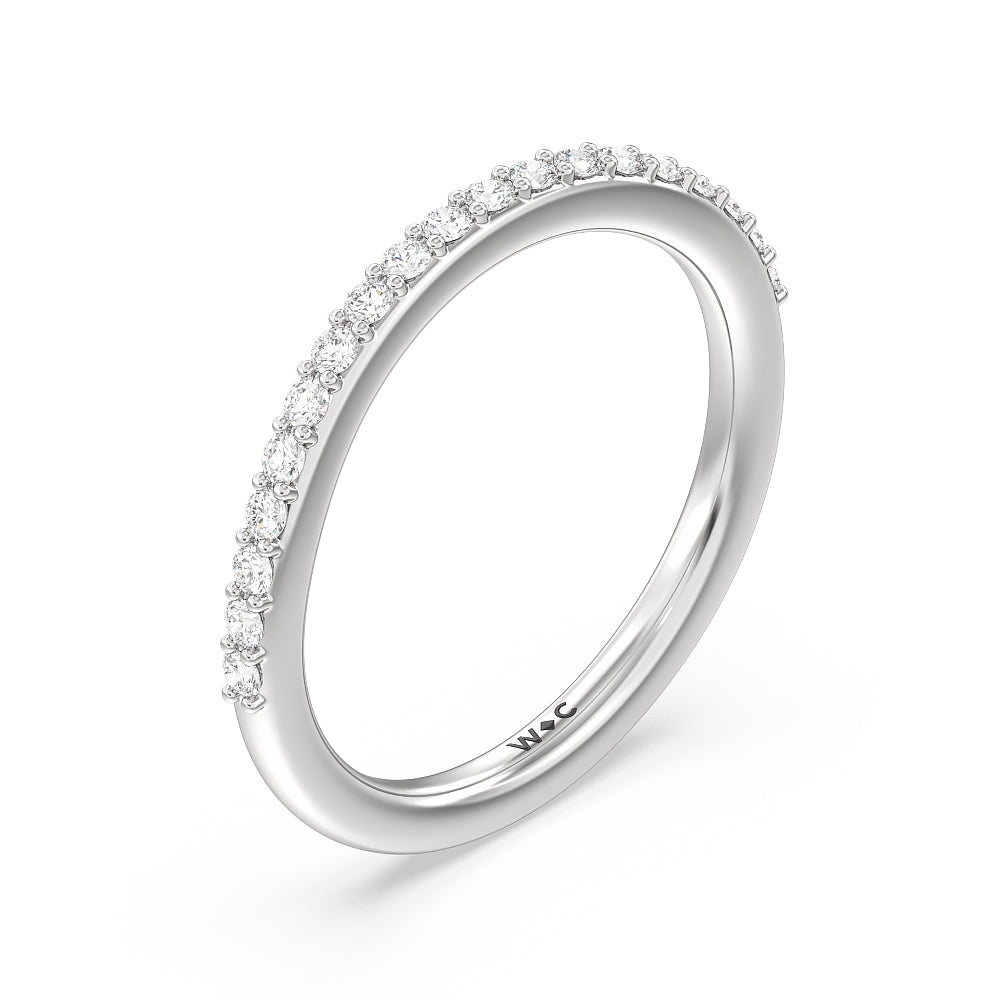 Vintage Glamour Grace Halo Diamond Wedding Band with Platinum Cut Diamond in 14KT Platinum view 4

