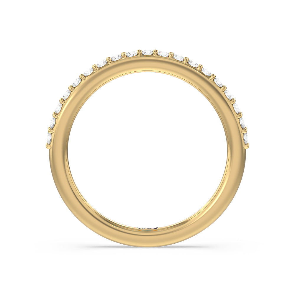 Vintage Glamour Grace Halo Diamond Wedding Band with 18KT Yellow Gold Cut Diamond in 14KT Yellow Gold view 2

