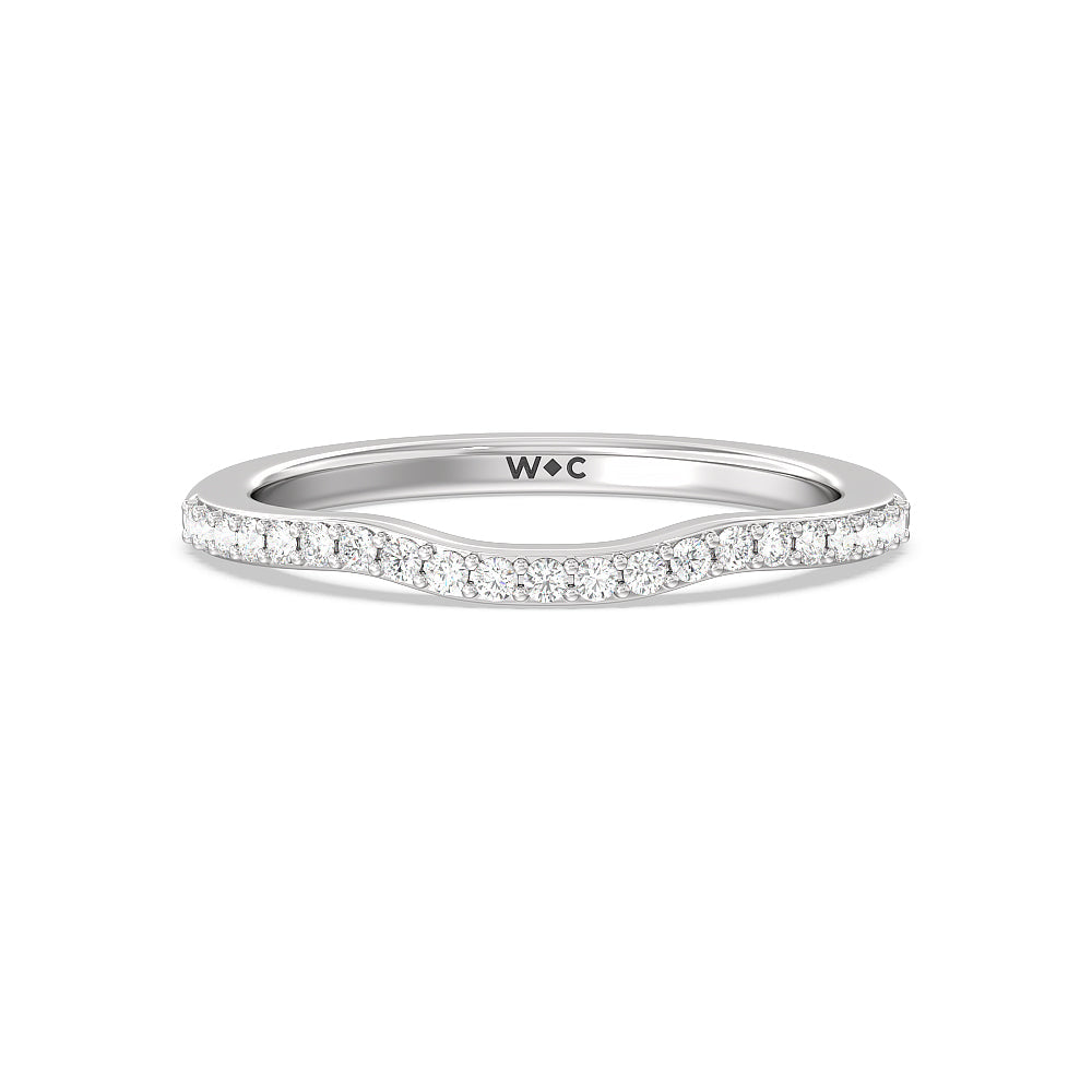 Vintage Glamour Halo Diamond Wedding Band with Platinum Cut Diamond in 14KT Platinum view 1
