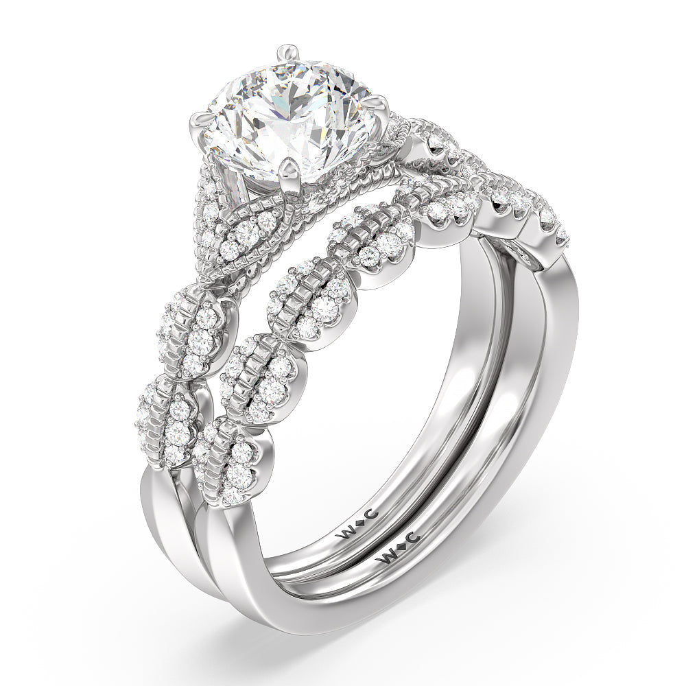 Oval Cut Vintage Filigree Petal Engagement Ring with Lab Grown Diamond in 14KT Rose Gold view 4
