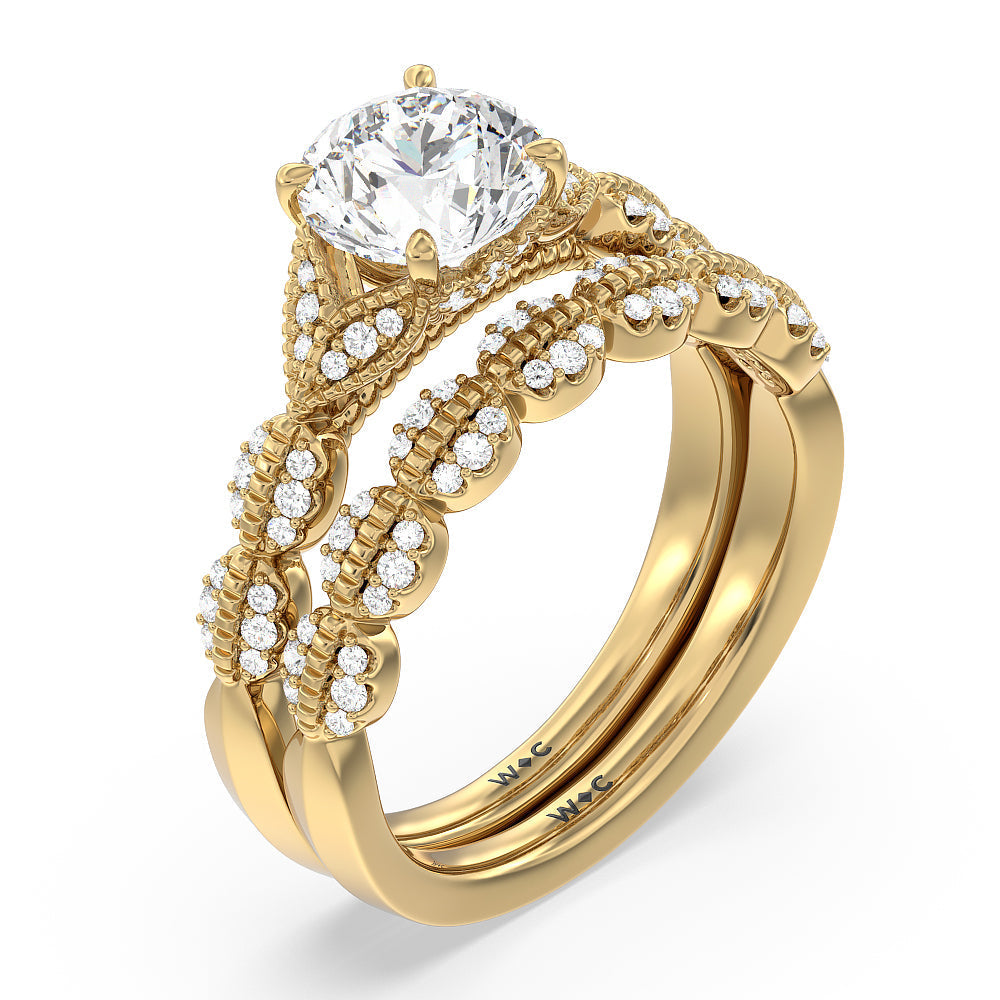 Oval Cut Vintage Filigree Petal Engagement Ring with Lab Grown Diamond in 14KT Rose Gold view 5
