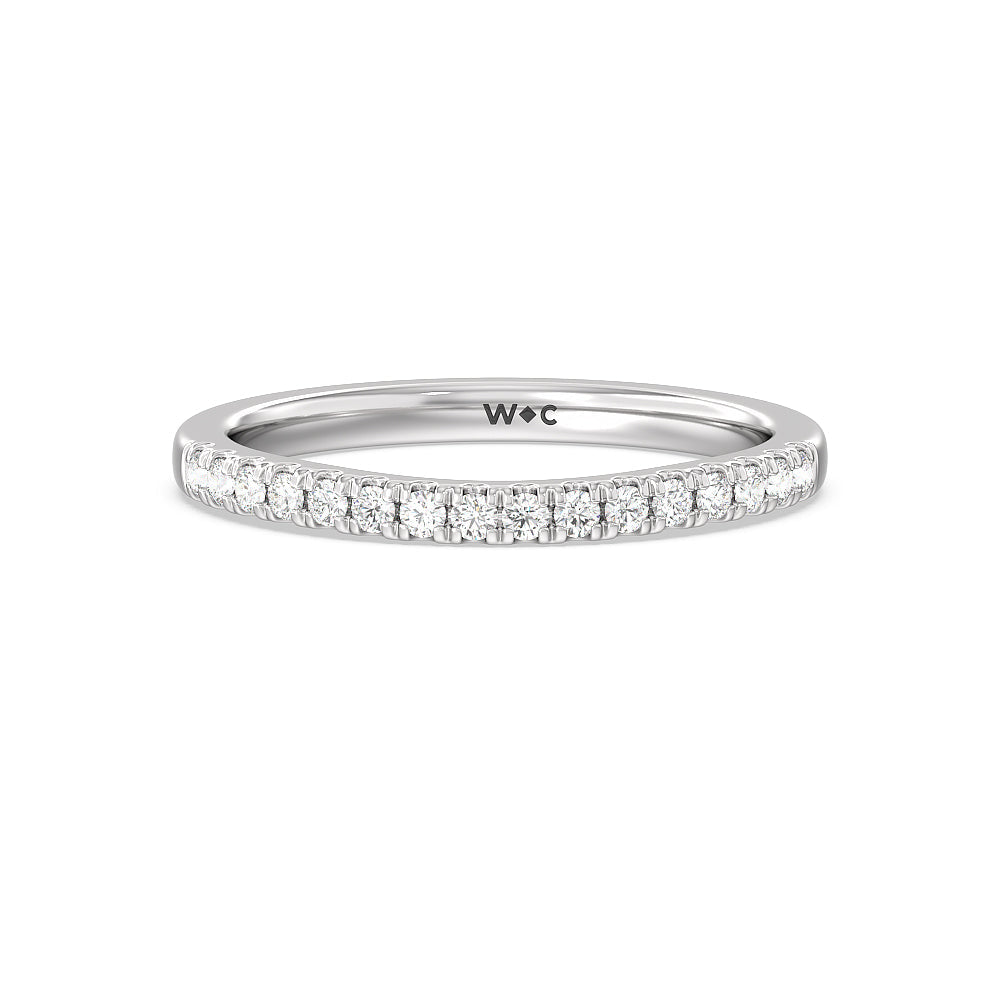 Vintage Royal Scepter Halo Diamond Wedding Band with Platinum Cut Diamond in 14KT Platinum view 1
