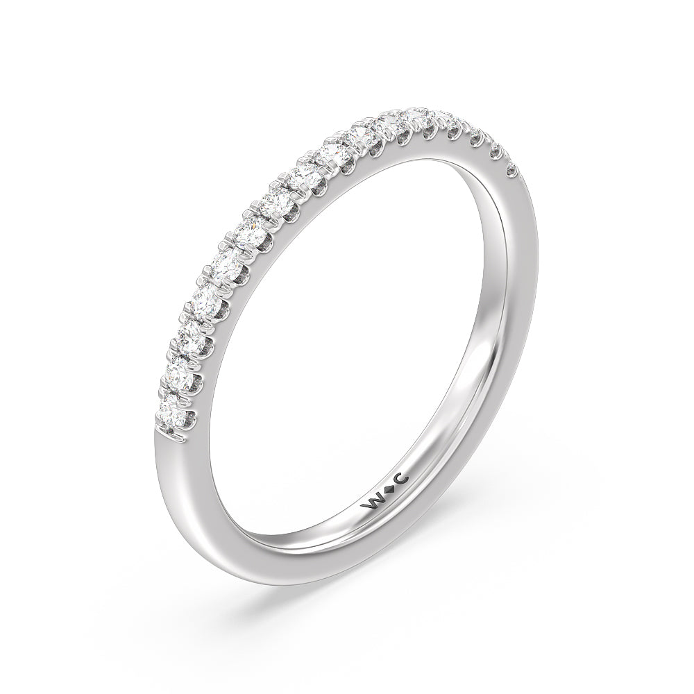 Vintage Royal Scepter Halo Diamond Wedding Band with Platinum Cut Diamond in 14KT Platinum view 4
