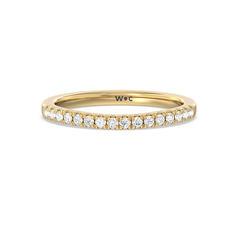Vintage Royal Scepter Halo Diamond Wedding Band with 18KT Yellow Gold Cut Diamond in 14KT Yellow Gold view 1
