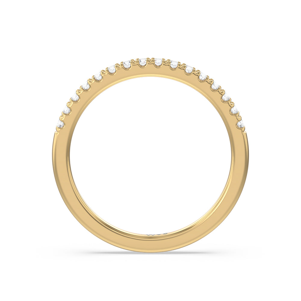 Vintage Royal Scepter Halo Diamond Wedding Band with 18KT Yellow Gold Cut Diamond in 14KT Yellow Gold view 2
