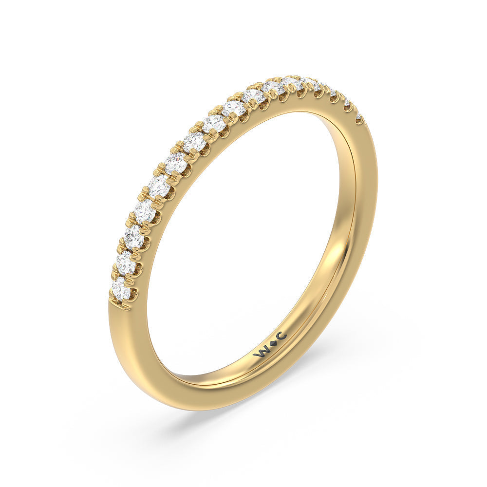 Vintage Royal Scepter Halo Diamond Wedding Band with 18KT Yellow Gold Cut Diamond in 14KT Yellow Gold view 4
