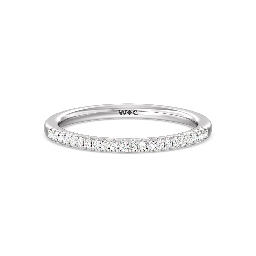 Vintage Filigree Floral Halo Diamond Wedding Band with Platinum Cut Diamond in 14KT Platinum view 1
