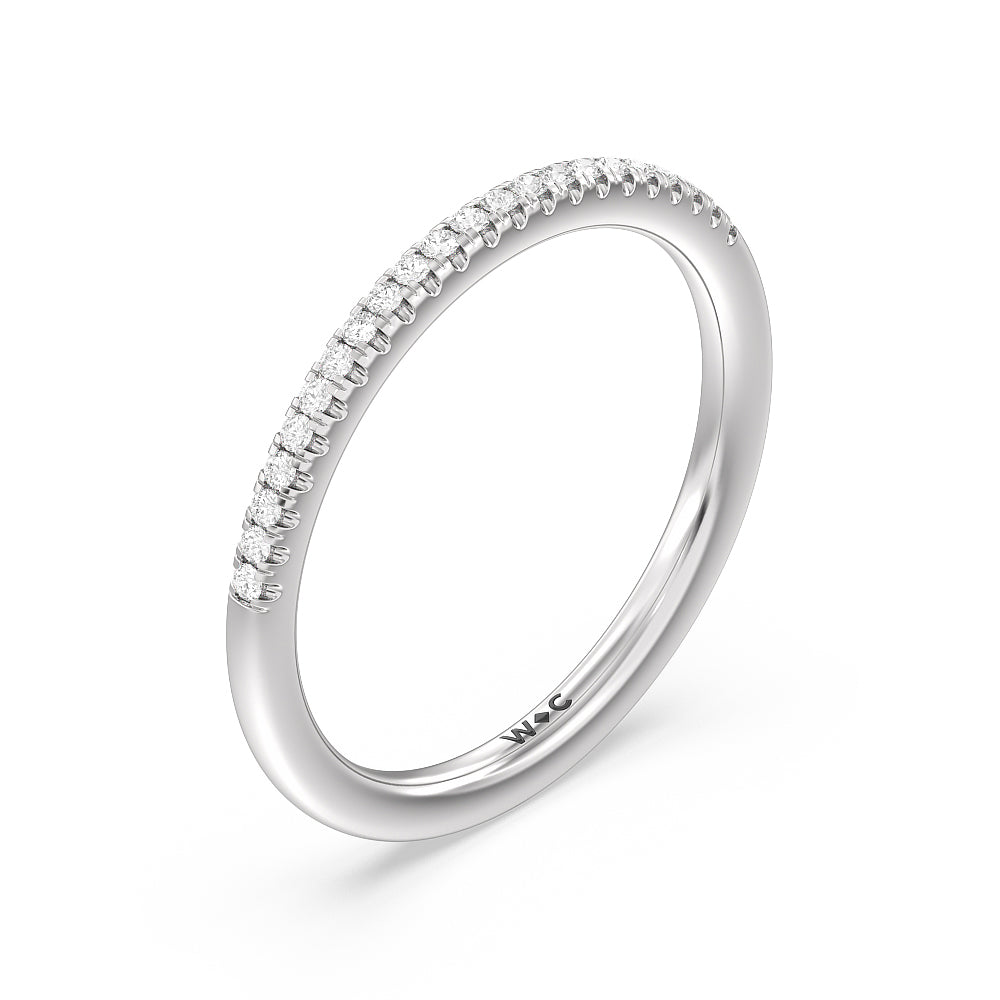 Vintage Filigree Floral Halo Diamond Wedding Band with Platinum Cut Diamond in 14KT Platinum view 2
