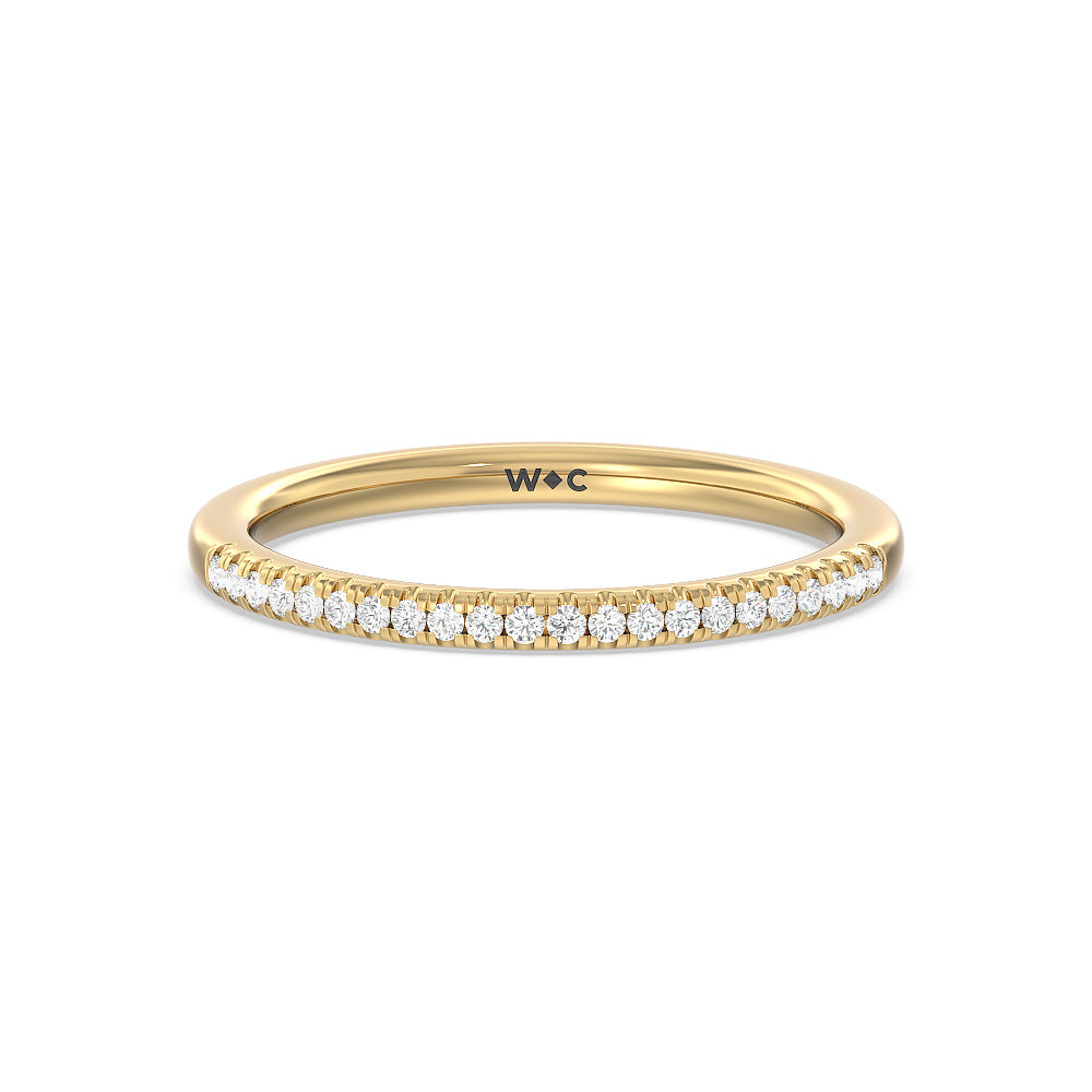 Vintage Filigree Floral Halo Diamond Wedding Band with 18KT Yellow Gold Cut Diamond in 14KT Yellow Gold view 1
