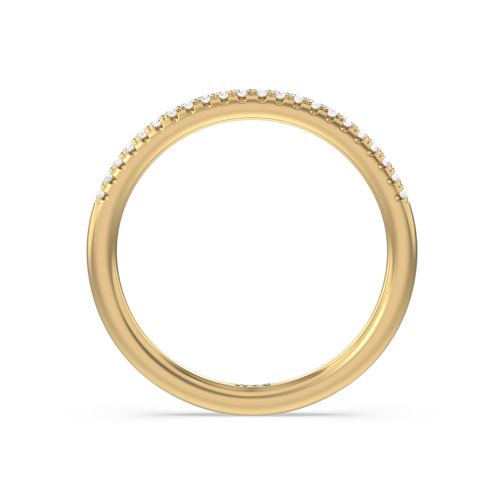 Vintage Filigree Floral Halo Diamond Wedding Band with 18KT Yellow Gold Cut Diamond in 14KT Yellow Gold view 3

