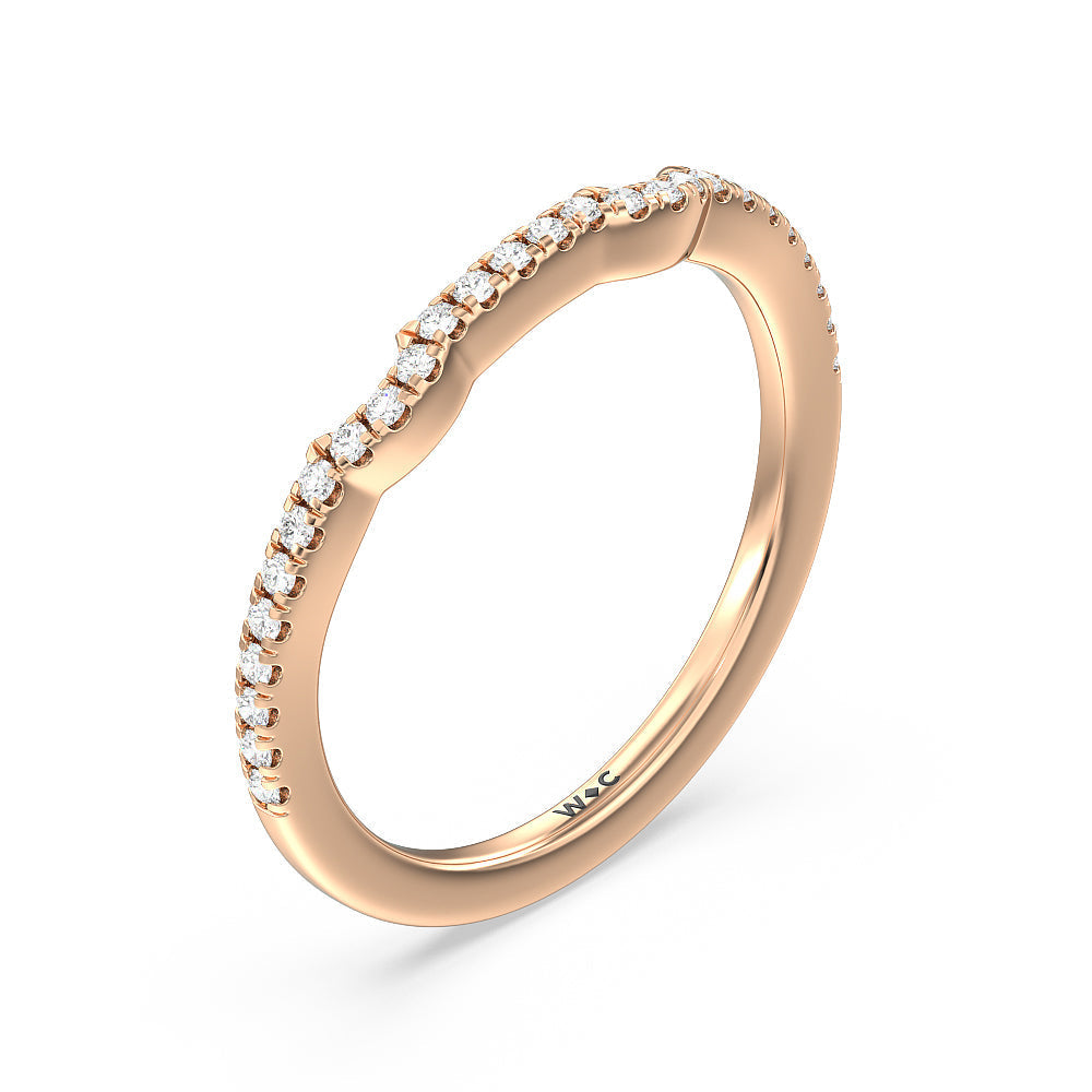 Vintage Celtic Interlaced Solitaire Diamond Wedding Band with 18KT Rose Gold Cut Diamond in 14KT Rose Gold view 4
